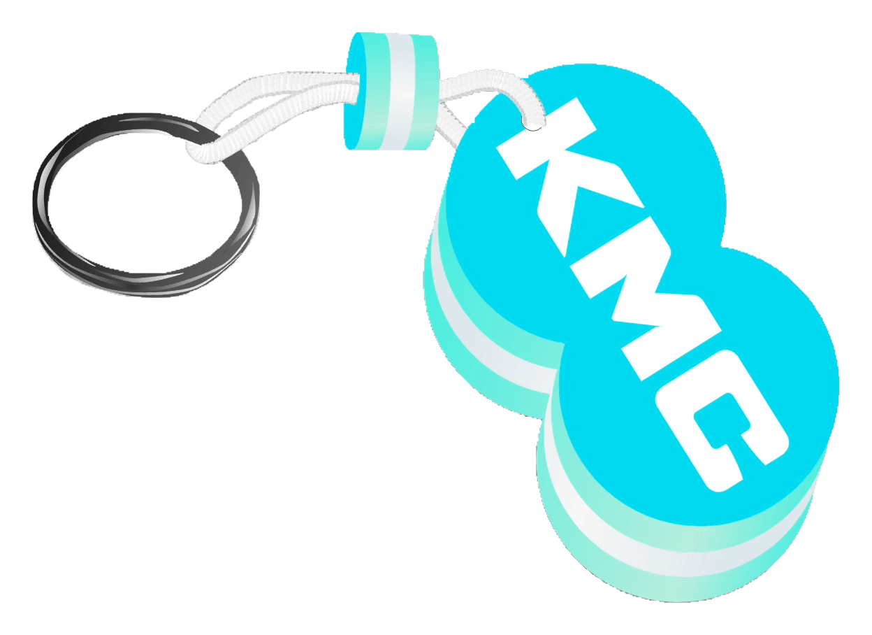 Porte-clefs Manicom personnalisé KMC — mousse EVA